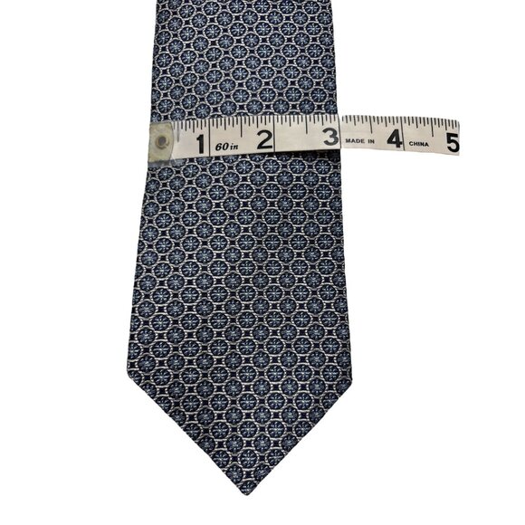 Brooks Brothers XL Navy & Silver Geometric Pattern 100% Silk Tie - Picture 7 of 7